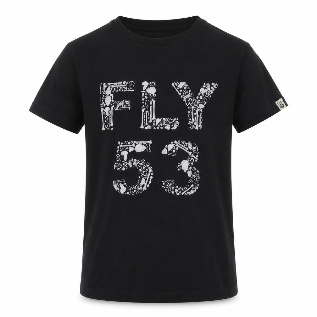 FLY53 Boys Black Cotton Graphic T-Shirt 9-10 Years