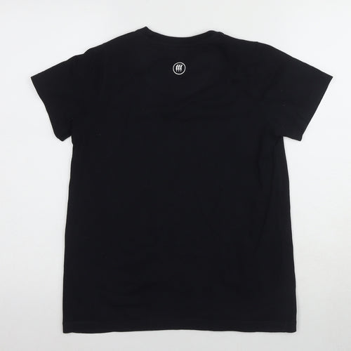 FLY53 Boys Black Cotton Graphic T-Shirt 9-10 Years
