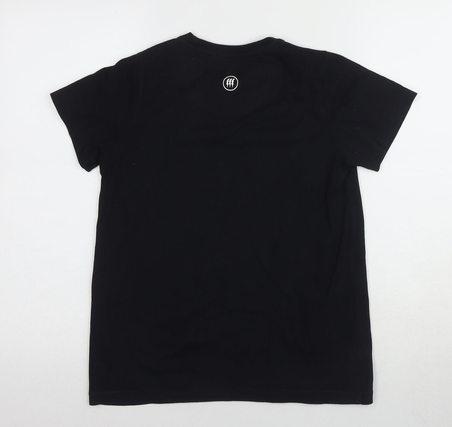 FLY53 Boys Black Cotton Graphic T-Shirt 9-10 Years