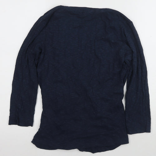 Fat Face Women's Blue Wrap Top, UK 12, Casual Cotton
