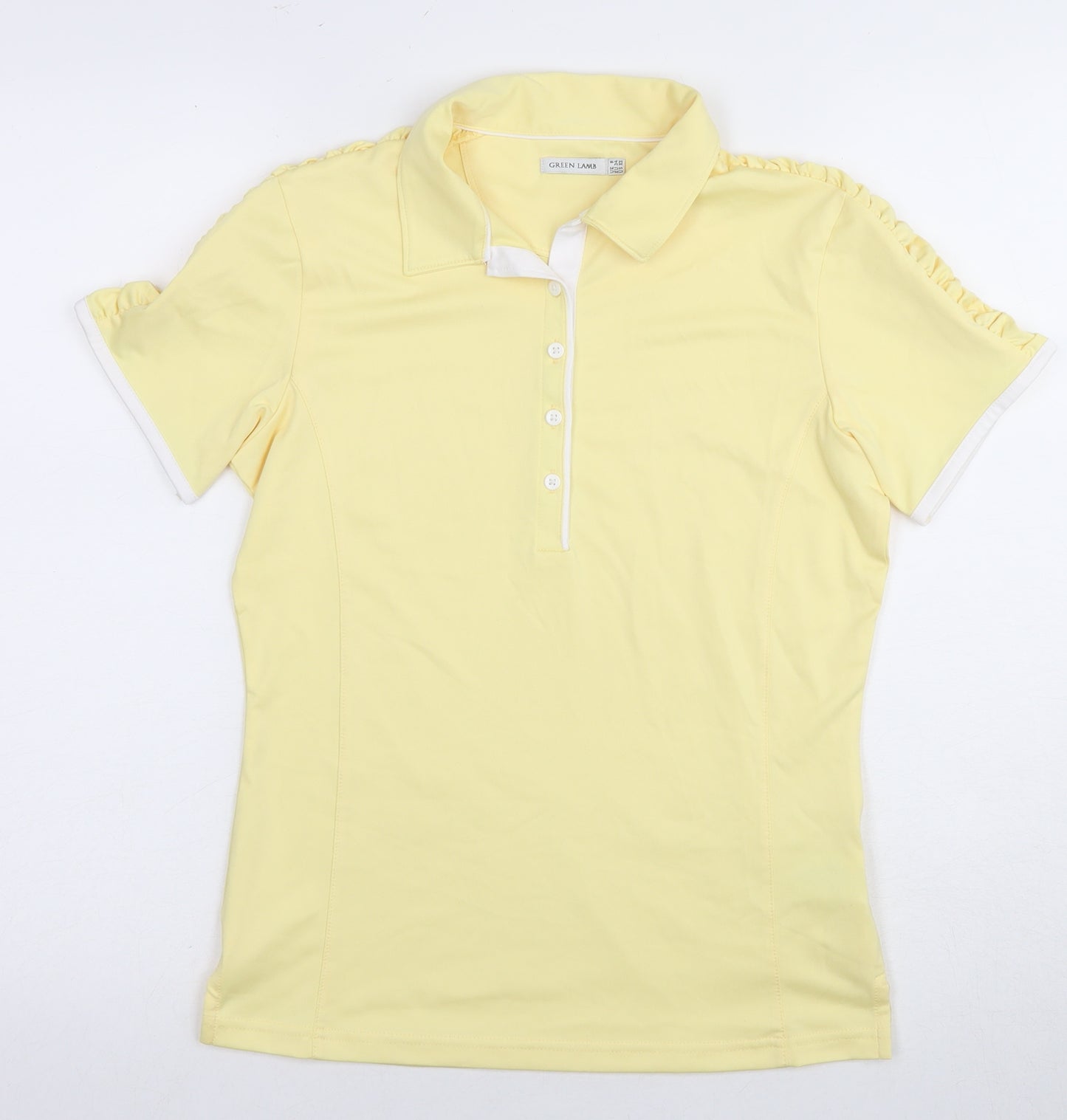 Green Lamb Women's Yellow XS Collared Polo Shirt