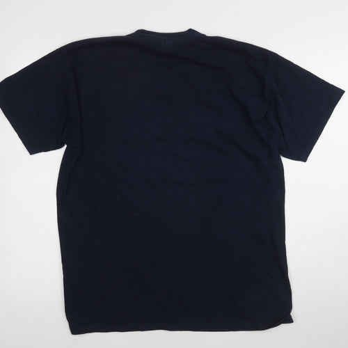 B&C Unisex Blue Crew Neck Graphic T-Shirt, Size 12