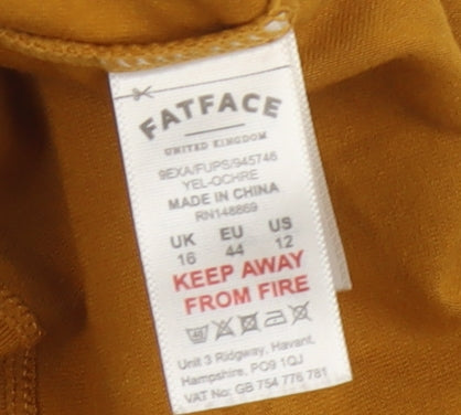 Fatface Women's Yellow Camisole Tank Top - Size 16