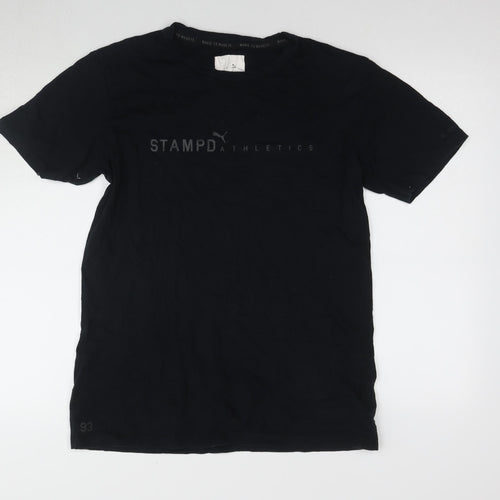 Puma Men's Black M Cotton Crew Neck T-Shirt