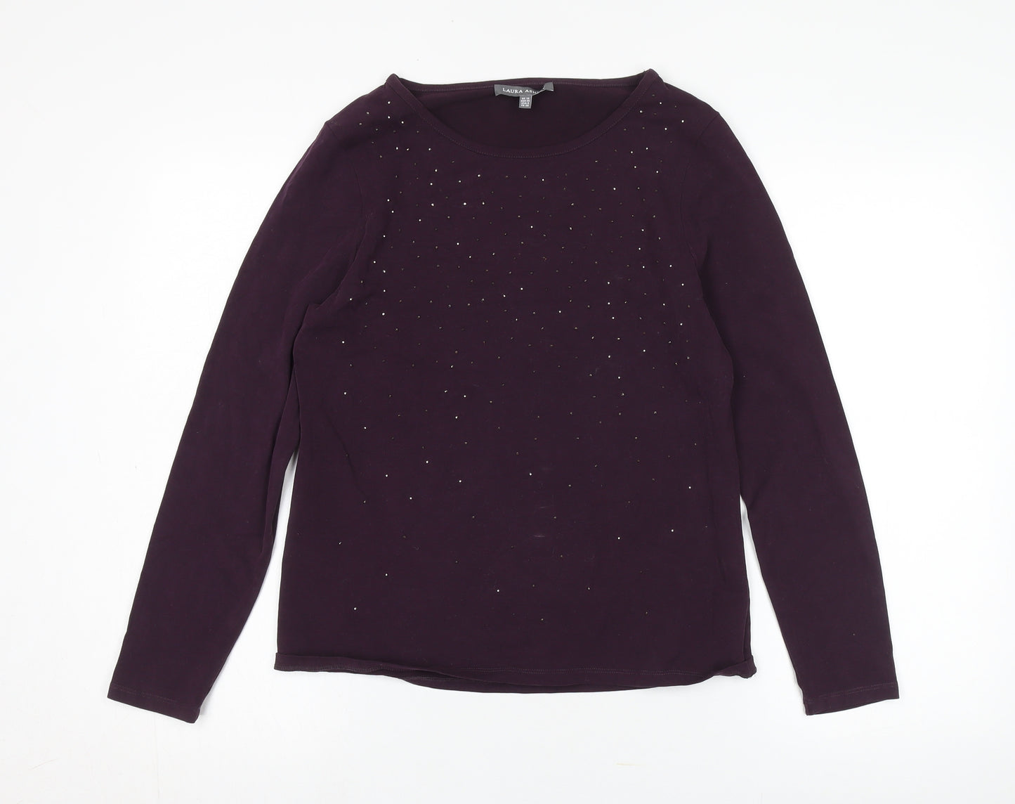 Laura Ashley Women's Purple Rhinestone T-Shirt Size 10