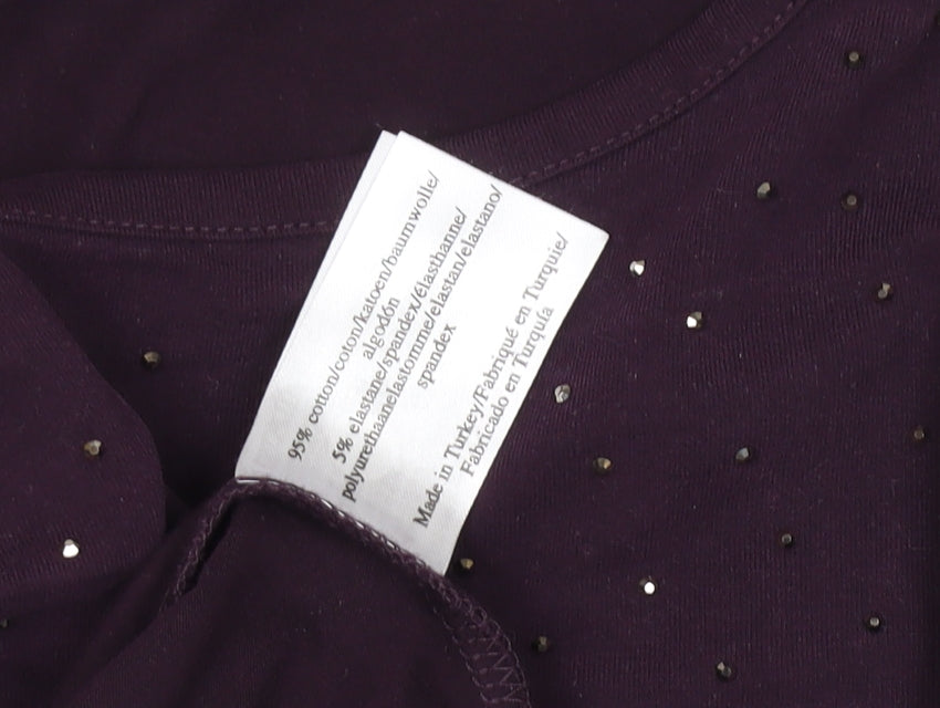 Laura Ashley Women's Purple Rhinestone T-Shirt Size 10