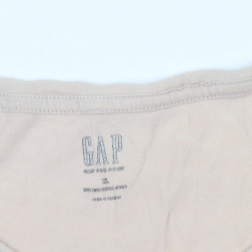 GAP Unisex Adults Beige XL Basic T-Shirt
