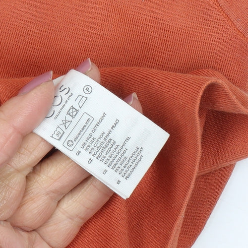 COS Women's Orange Sleeveless Mock Neck Top Size L
