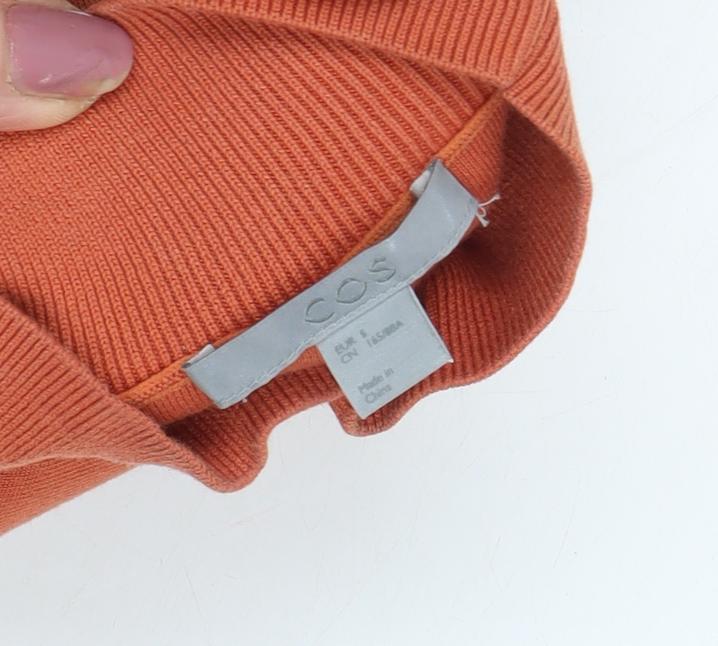 COS Women's Orange Sleeveless Mock Neck Top Size L