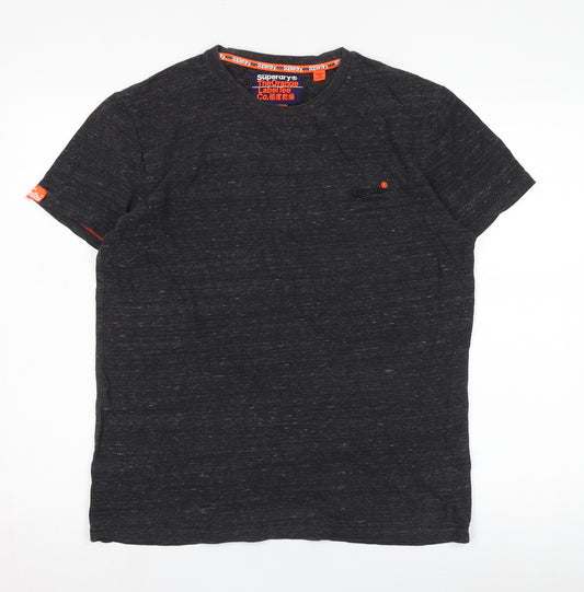 Superdry Men's Black Crew Neck T-Shirt Large