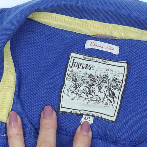 Joules Men's Blue Polo Shirt 2XL Classic Fit Logo Design