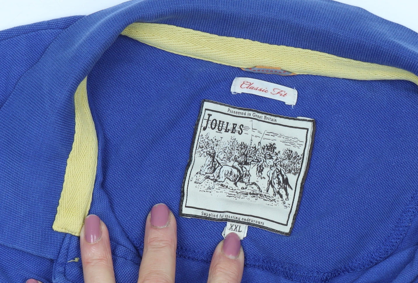 Joules Men's Blue Polo Shirt 2XL Classic Fit Logo Design