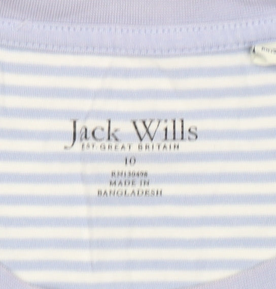 Jack Wills Women's Blue Striped Crew Neck T-Shirt