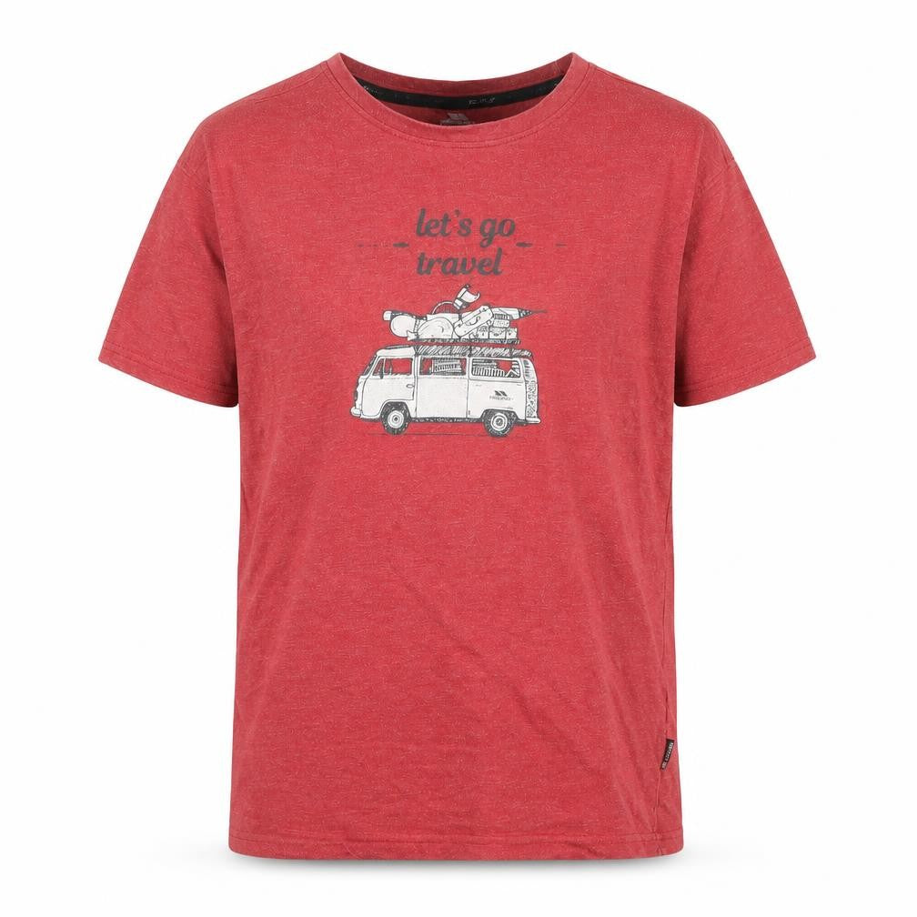 Trespass Men's Red Graphic Travel T-Shirt, Size M