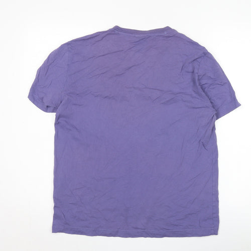 Champion Men's Purple Cotton Crew Neck T-Shirt M