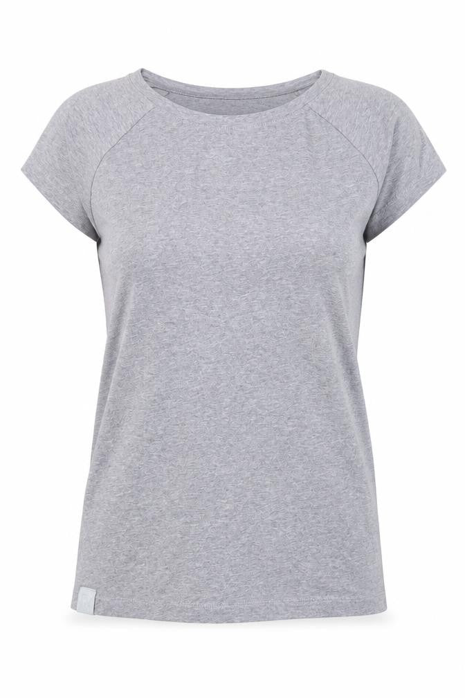 Front view of Reebok Women's Grey Basic T-Shirt, size S, Casual Style
