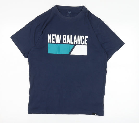 New Balance Men's Blue Graphic Print T-Shirt S