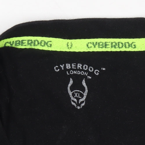 Cyberdog Men's Black XL Music Graphic Long Sleeve T-Shirt