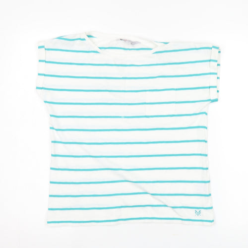 Crew Clothing Co. Women's Blue Striped T-Shirt Size 10