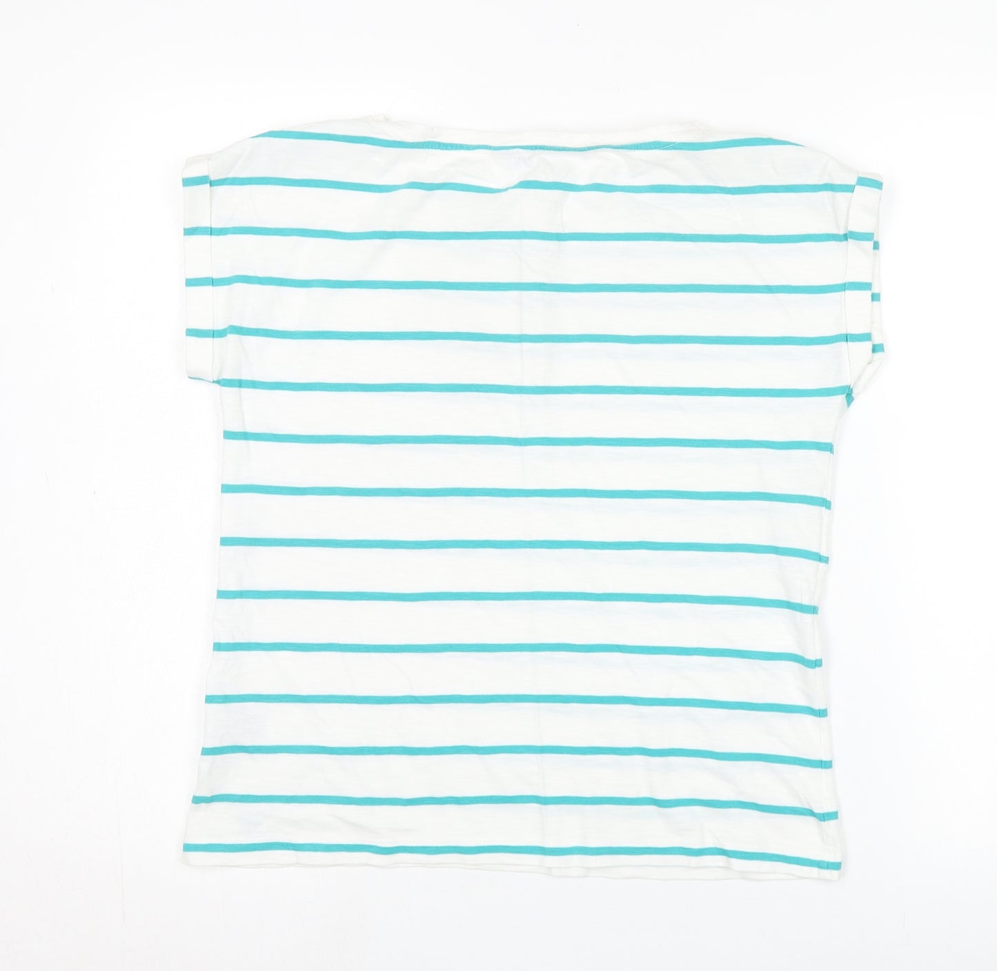 Crew Clothing Co. Women's Blue Striped T-Shirt Size 10