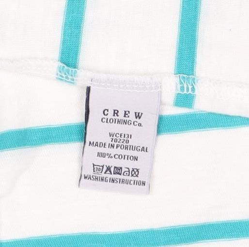 Crew Clothing Co. Women's Blue Striped T-Shirt Size 10