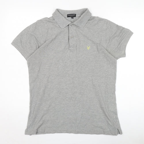 Lyle & Scott Men's Grey Polo Shirt, Size S, Short Sleeve
