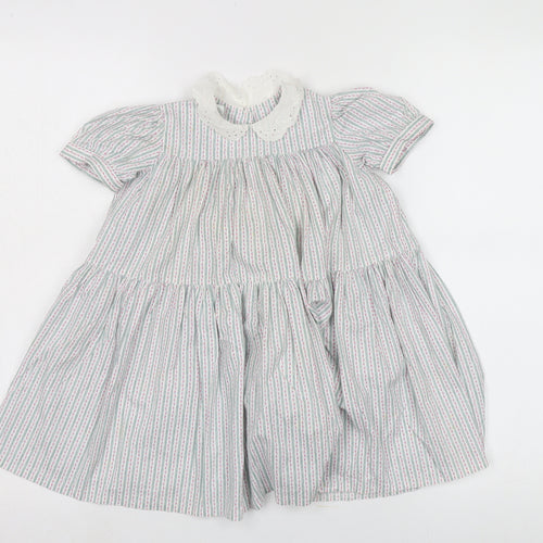 Laura Ashley Girls Multicolour Striped A-Line Dress Size 2XS