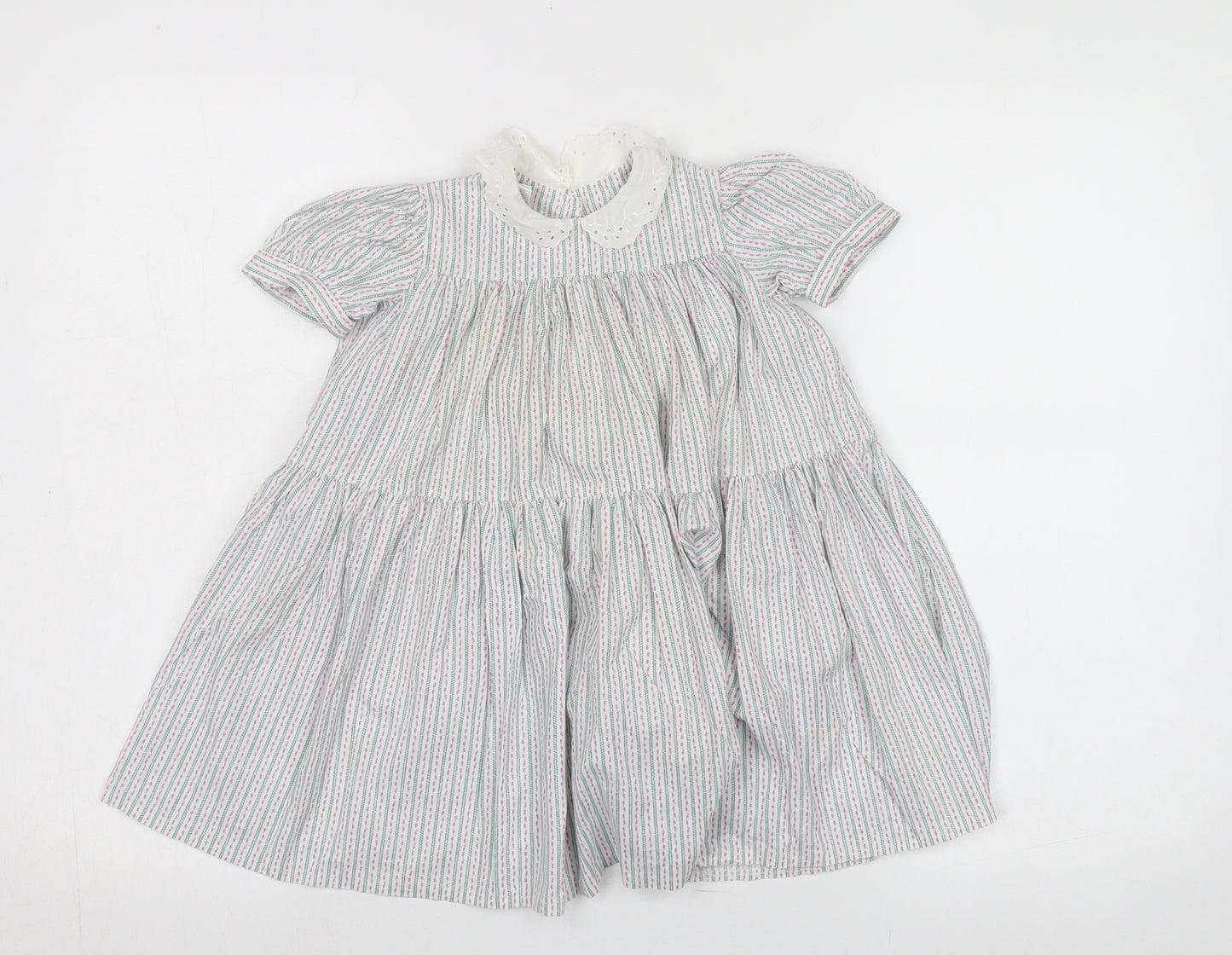 Laura Ashley Girls Multicolour Striped A-Line Dress Size 2XS