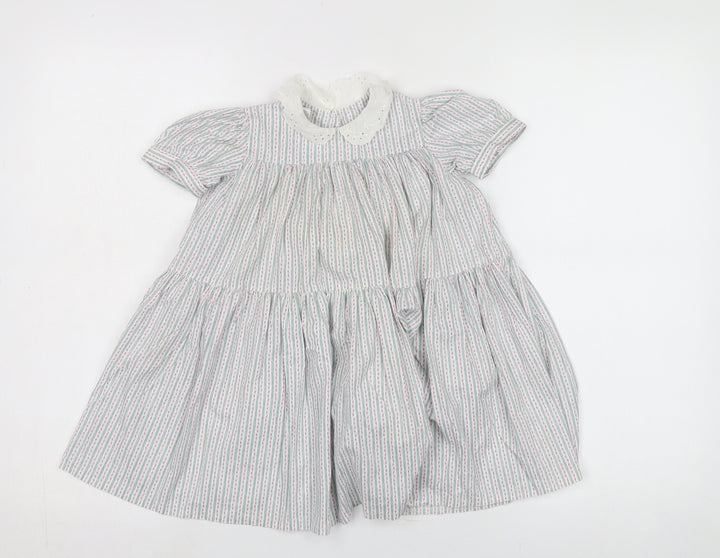 Laura Ashley Girls Multicolour Striped A-Line Dress Size 2XS