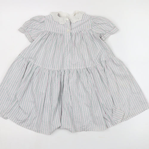 Laura Ashley Girls Multicolour Striped A-Line Dress Size 2XS