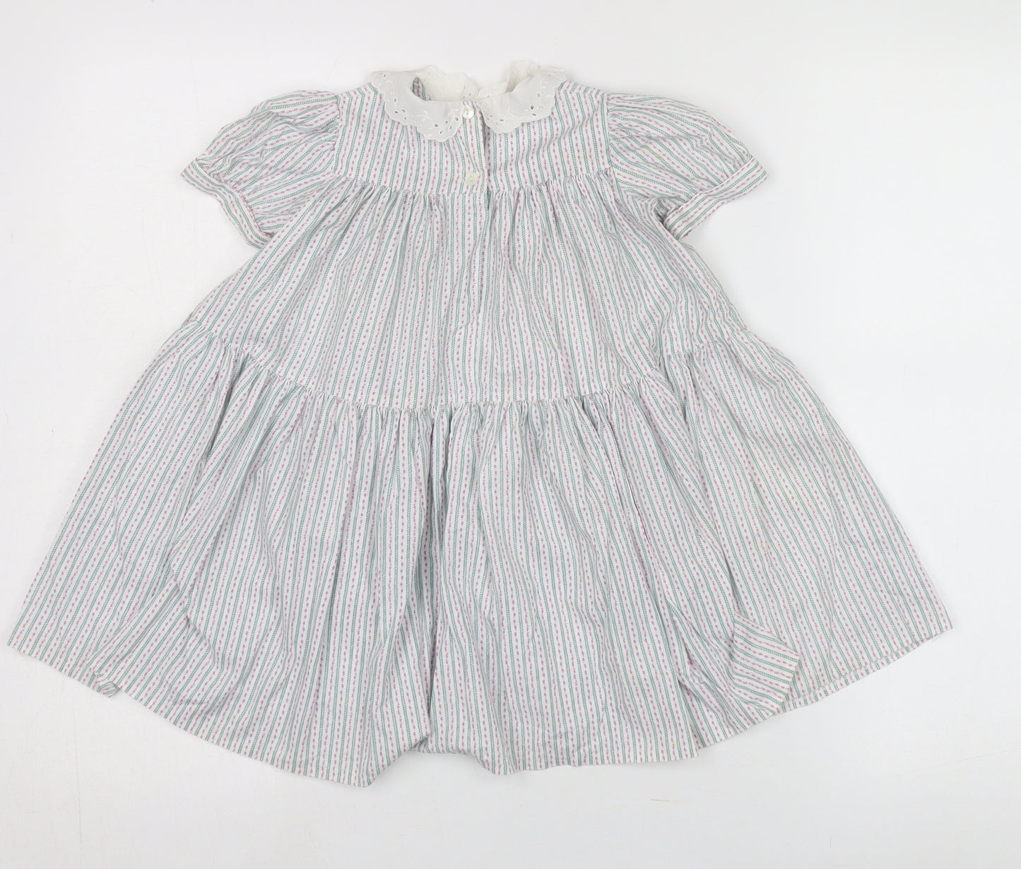 Laura Ashley Girls Multicolour Striped A-Line Dress Size 2XS