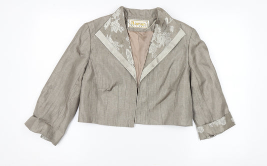 Roman Originals Women's Beige Floral Blazer Jacket 12