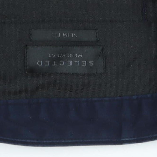 SELECTED Men's Blue Slim Fit Chino Trousers Size 30