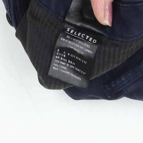 SELECTED Men's Blue Slim Fit Chino Trousers Size 30