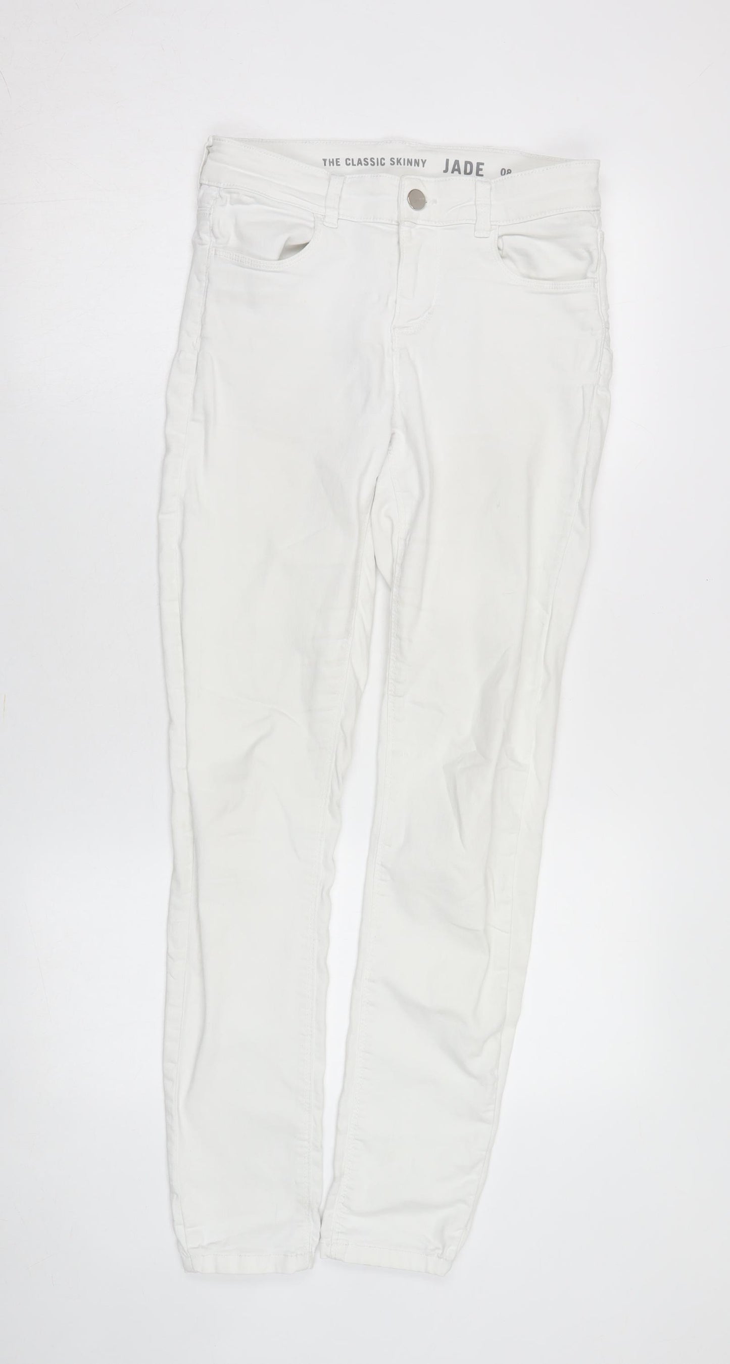 Oasis Women's White Size 8 Skinny Trousers - Excellent