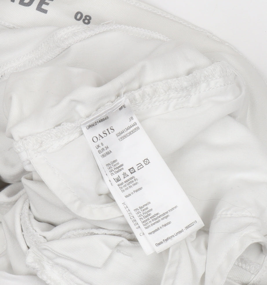 Oasis Women's White Size 8 Skinny Trousers - Excellent