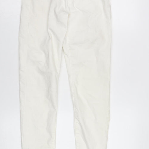 Bershka Women's White Skinny Trousers Size 10