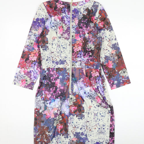 H&M Women's Multicoloured Shift Dress Size 8