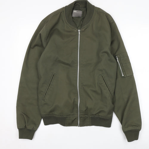 ASOS Men's Green Bomber Jacket S Casual Zip