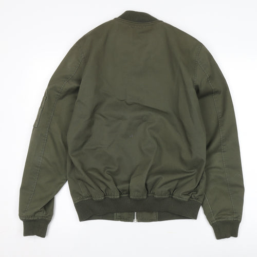 ASOS Men's Green Bomber Jacket S Casual Zip