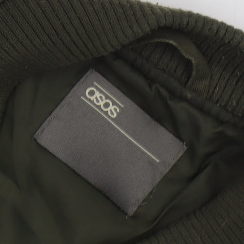 ASOS Men's Green Bomber Jacket S Casual Zip