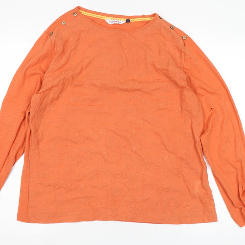 Country Rose Orange Women's Long Sleeve Blouse, Size L