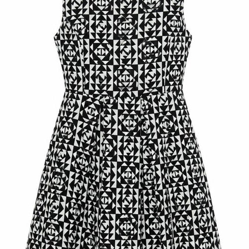 Collection London Women's Black Geometric Skater Dress