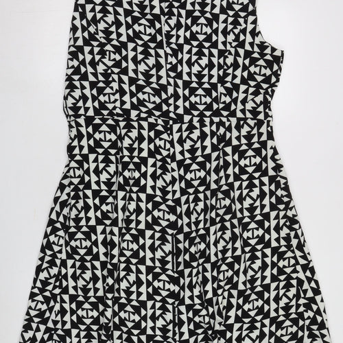 Collection London Women's Black Geometric Skater Dress