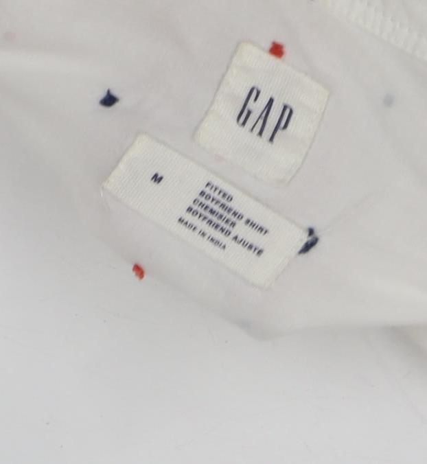 Gap Women's White Polka Dot Shirt, Size M, Casual