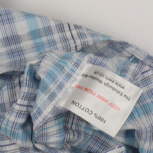 James Pringle Men's Blue Plaid Casual Shirt L