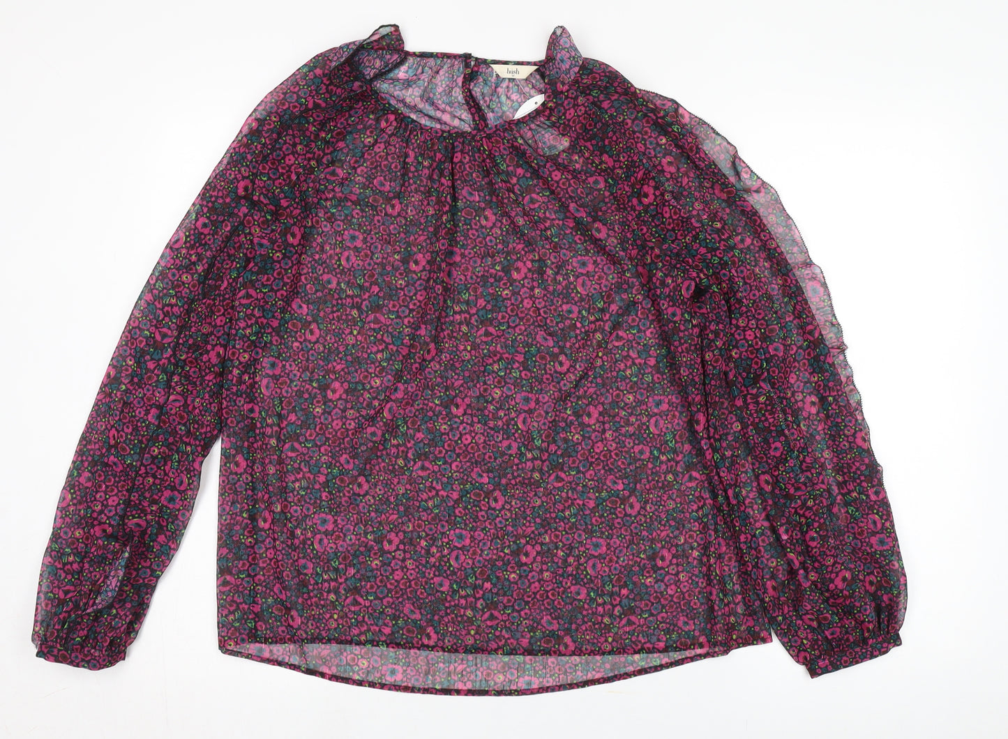 Hush Women's Multicoloured Floral Chiffon Blouse Size 10