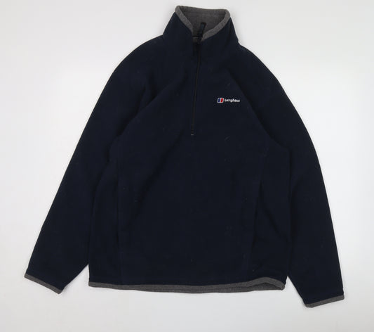 Berghaus Men's Blue 1/4 Zip Fleece Pullover Sweatshirt M