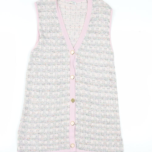 Création Atelier GA Women's Ivory Vest Size 14 Knit Buttoned