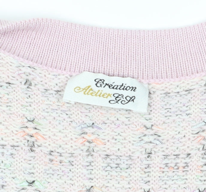 Création Atelier GA Women's Ivory Vest Size 14 Knit Buttoned